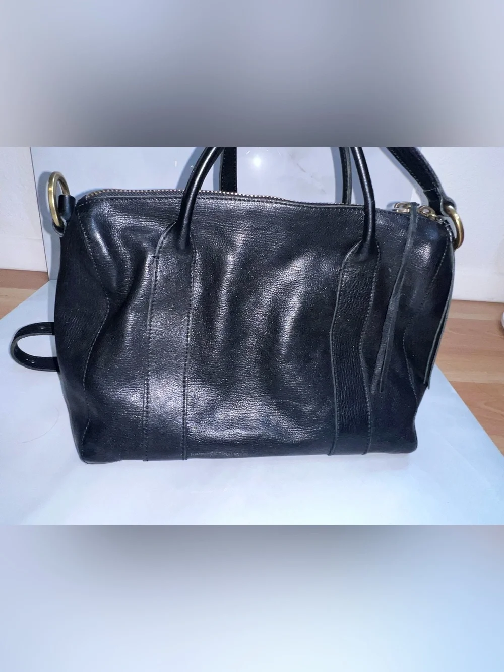 Madewell O-Ring Leather Satchel Black Prague Satchel